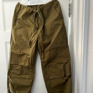NWOT Baggy Cargo Trousers Tech Pants Khaki Green Size Small